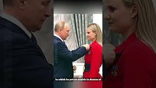 Russian beautiful Olympian receiving award from President #russia #putin #short #viralshort