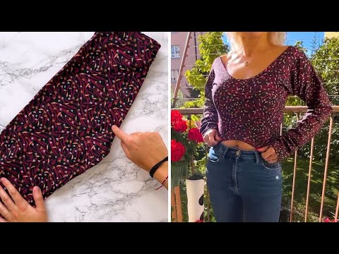 Don't throw away your old leggings, you can make a cute top out of them