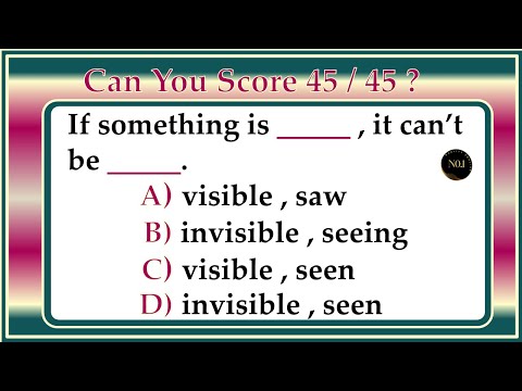 Can You Score 45 / 45 ? | English Exercise | All tenses in English | No.1 Quality English