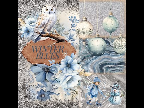 Christmas - Winter Journal Kit Flip Through - Winter Blues & Time Gone By