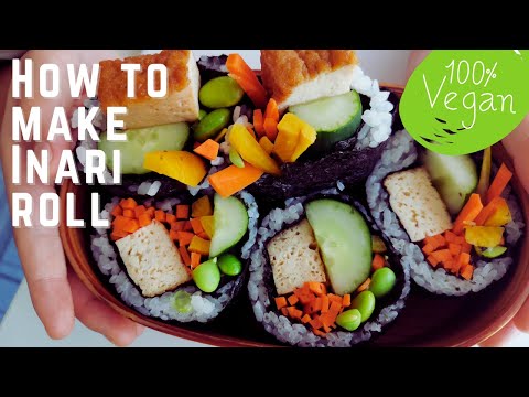 How to make vegan Inari roll (vegan sushi burrito)| ビーガンいなりロール(スシ・ブリトー)の作り方