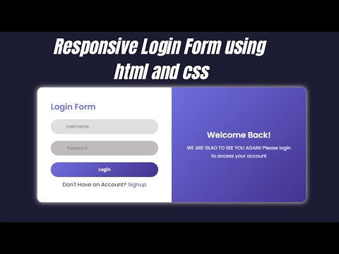 Responsive Login Form Using Html and CSS