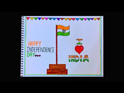 Independence Day Drawing / Independence Day Poster Drawing / How to Draw Independence Day Drawing