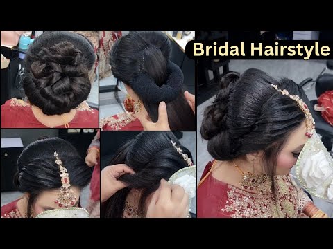 LATEST BRIDAL HAIRSTYLE TUTORIAL || MESSY BRIDAL BUN || FRONT VARIATION