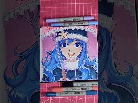 Juvia Lockser | Fairy Tail | Copic marker anime fanart process  #fairytail #animeart #art #Copic