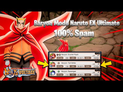 NxB NV : Baryon Mode Naruto Lvl 15 EX Ultimate 100% Spam Gameplay 🔥 Baryon Mode Naruto Ultimate Spam