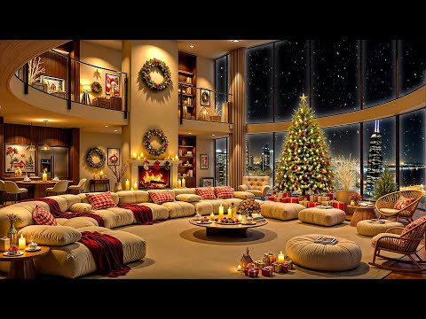 Chicago Christmas Night ❄🎄 Cozy Luxury Apartment with Smooth Jazz Saxophone 🎷Christmas Songs 2025