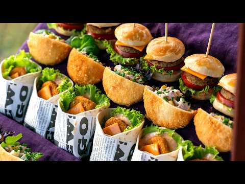 3 Delicious Party Food Ideas – Snack Pockets, Tortillas, mini Hamburger Buns