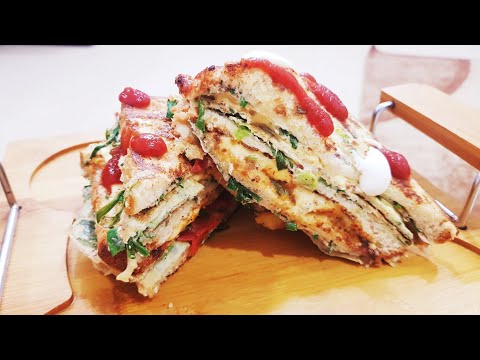 A Lazy Breakfast Recipe | 4 Layers Sandwich recipe😋😊#shorts #shortvideo