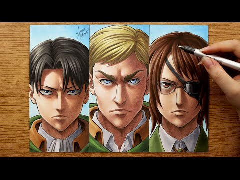 Drawing LEVI | ERWIN | HANGE [Attack on Titan]