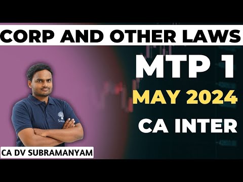 MTP SERIES 1 | MAY 2024 | MOCK TEST PAPER 1 | CA INTER LAW RTP | MAY 2024 EXAMS