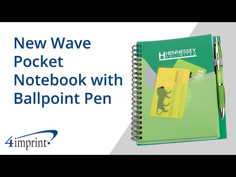 New Wave Pocket Notebook with Ballpoint Pen by 4imprint