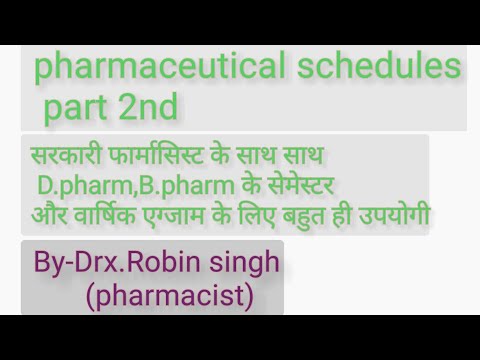 Pharmaceutical schedules part II by Drx Robin Singh (pharmacist)