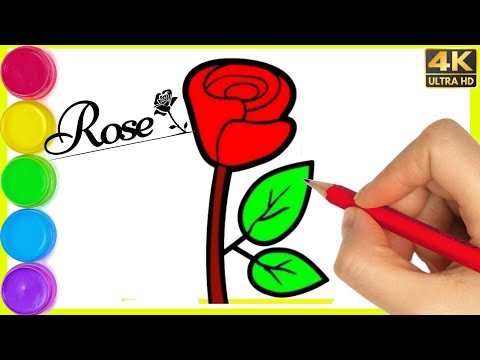 Rose flower drawing || How to rose flower drawing step by step || flower drawing for beginners #rose