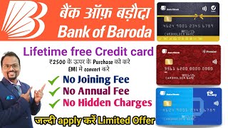 Bank of Baroda Credit Card | Lifetime free credit card | #Bankofbaroda | #lifetime free Credit card