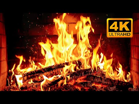 🔥 Fireplace 4K UHD! Christmas Fireplace with Crackling Fire Sounds. Fireplace Ambience