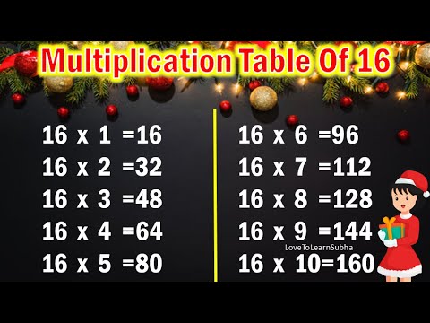 Table of 16|Learn Multiplication Table of 16|16 Table/Maths Table/Multiplication Tables/Maths Tables