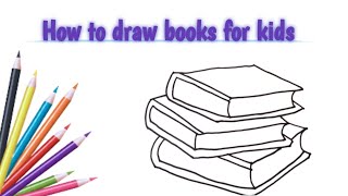 How to draw books for kids...easy #colorsfortoddlers #learning #colouring #easy #Books