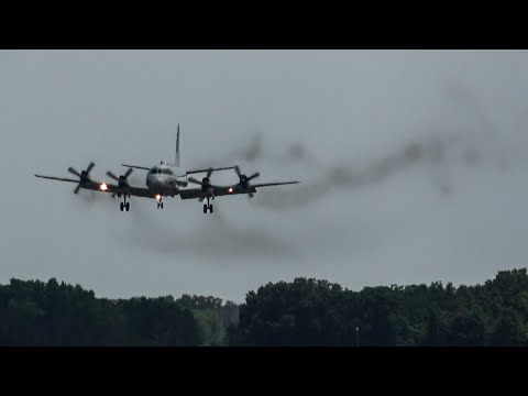 US Navy P-3 Orion Smoky Arrival at EAA AirVenture Oshkosh 2023