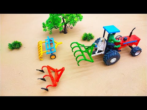 DIY tractor mini plough machine science project | Mini tractor supply water pump diesel engine maker