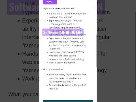 Frontend Developer Internship 2023- Software AG UI Intern #2022 #offcampusdrive #viral #viralvideo