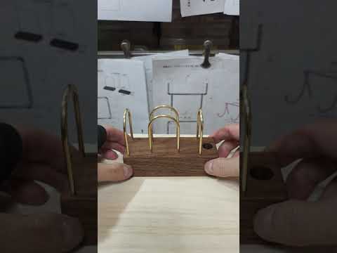 真鍮とウォールナットのメモスタンド(Fタイプ) No1　#ハンドメイド作品　#紹介動画　#メモスタンド