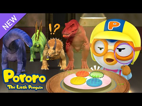 🌈 #colors Learn Colors with Dinosaurs | Catch the Cookie Thief! | Pororo Learnings for Kids