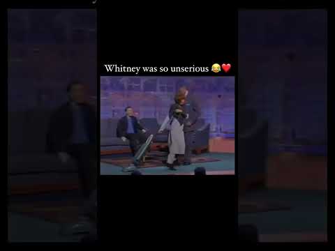 We love this footage of Whitney vacuuming on Magic Johnson's talk show, 'The Magic Hour.'