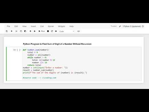 Day 21 : Python Program to Find Sum of Digit of a Number Without Recursion