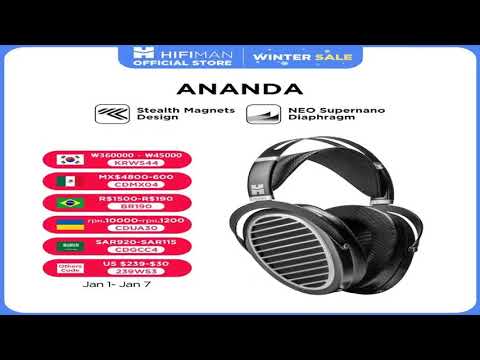 HIFIMAN Ananda Stealth Magnet Open-Back Over-Ear Full-Size Planar Magnetic Hi-Fi Headphone