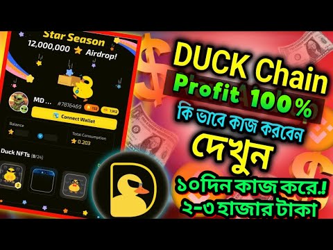 DuckChain Airdrop | কিভাবে কাজ করবেন | ১০ দিন কাজ করে ২-৩ হাজার টাকা ইনকাম ! Profit 100% |Free incom