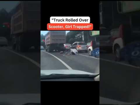 Unbelievable moment caught on Woodman dash cam as a truck rolls over a scooter.