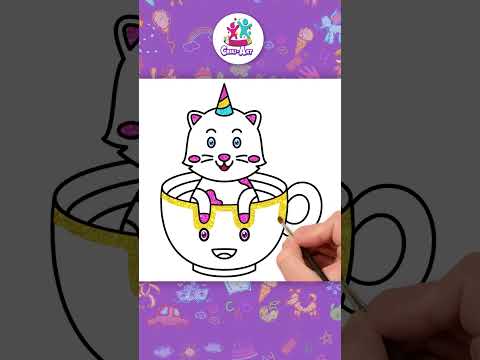 How to Draw an UNICORN CAT #shorts #howtodraw #drawing