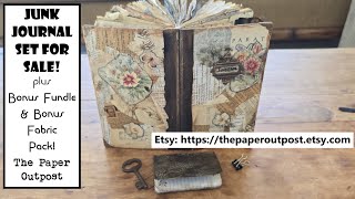 JUNK JOURNAL SET Plus 3 Bonuses! Fundle Fabric Pack & Skeleton Key for sale Etsy Shop! Paper Outpost