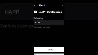 Blum $2.5M+ Dogs Airdrop Video Code | Daily Code of blum answer | Video Codes blum | #blumairdrop