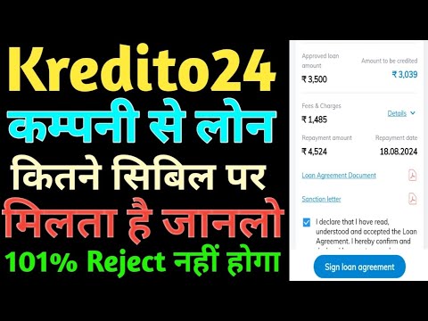 Kredito24 Loan Company Rs,3500 Loan Approval// Kredito24 कितने सिबिल पर लोन देता है जान लो कभी