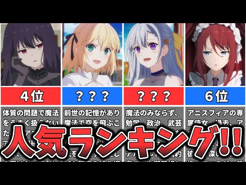 【転生王女と天才令嬢の魔法革命】女性キャラクター人気ランキング