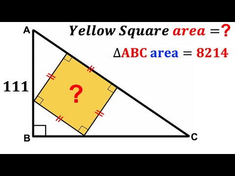 Can you calculate area of the Yellow Square? | (Triangle) | #math #maths | #geometry