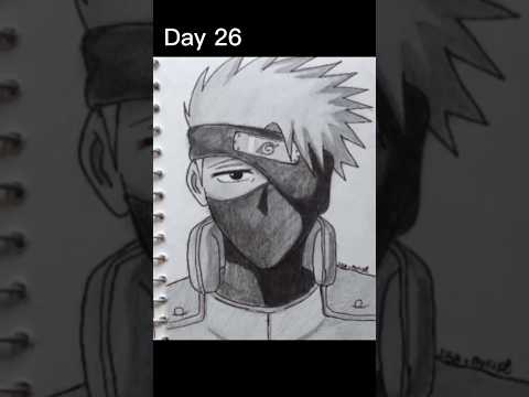 Drawing everyday till I reach 1k subs (Day26) #shorts #2ba_vartist #anime #naruto #kakashihatake