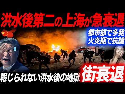 怒り爆発火〇瓶で抗議！洪水後の衰退が止まらない第二の上海の生々しい衰退の現状…EVシフト｜電気自動車｜BYD