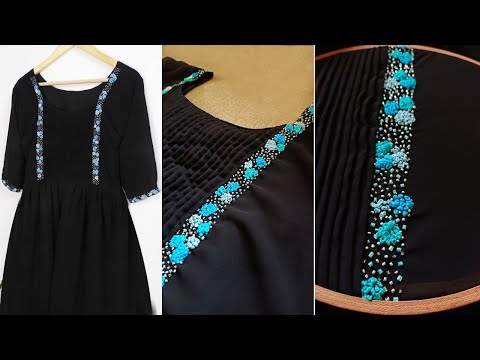 Hand Embroidery for beginners | Neck design | All over design