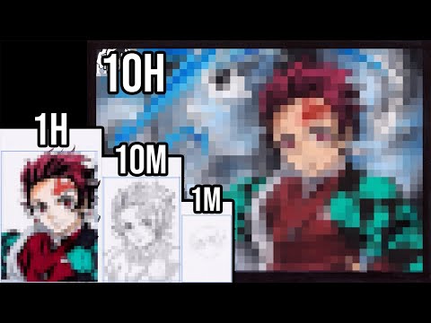 Drawing CHALLENGE |1M, 10M, 1H, 10H| Kamado Tanjiro [Kimetsu no Yaiba]