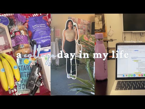 a *productive* college day in life! | classes, grocery shopping & homecoming week!!