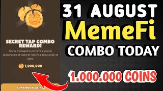 MEMEFI SECRET COMBO TODAY 31 AUGUST 2024 | MEMEFI DAILY COMBO | MEMEFI COMBO TODAY | MEMEFI COMBO