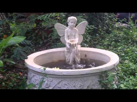 Relaxing fountain, nature sounds with Bible verses