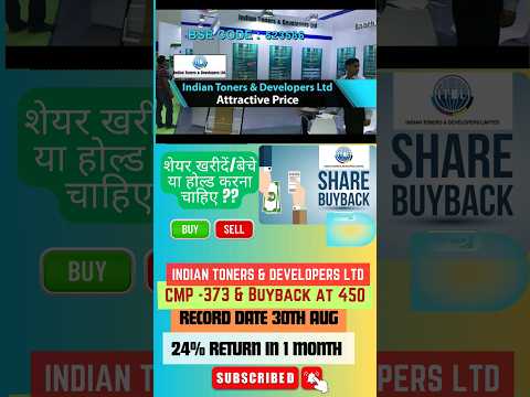 Indian Toners & Developers Ltd #buyback #buybackofshares #sharebuyback #marketnews #supportmychannel