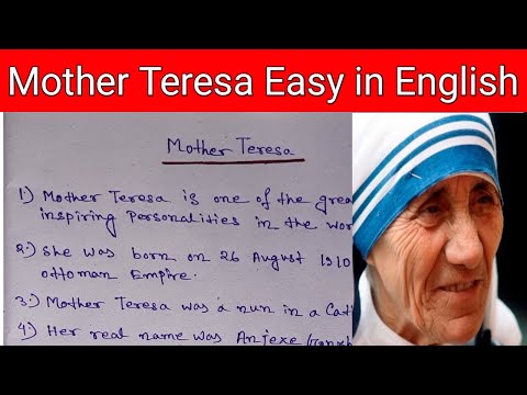 Mother Teresa Easy in English|15 Lines about Mother Teresa| Teresa Biography | Mother Teresa Story |