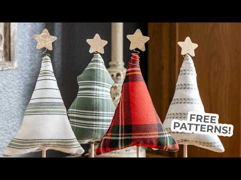 NO SEW Fabric Christmas Trees | Easy Christmas DIY