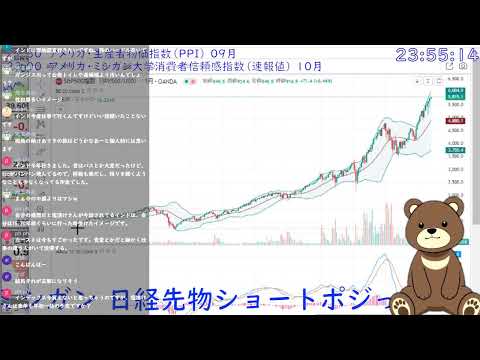 2024年10月11日(金) 日経先物ショートポジったままPPIとミシガン