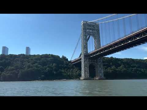 Hudson River - Views Of George Washington Bridge, Manhattan Skyline, New York City